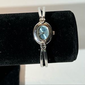 vintage ladies Rumours watch - Japan Movt - blue dace silver metal needs battery